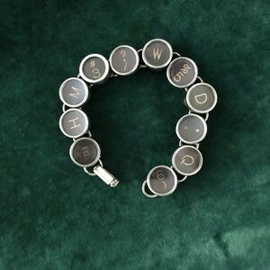 Unique typewriter key bracelet